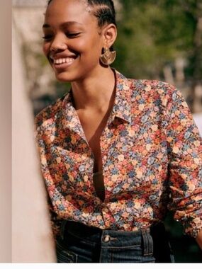 Sezane Pierro Shirt in Sunflower, Size 36, US 4